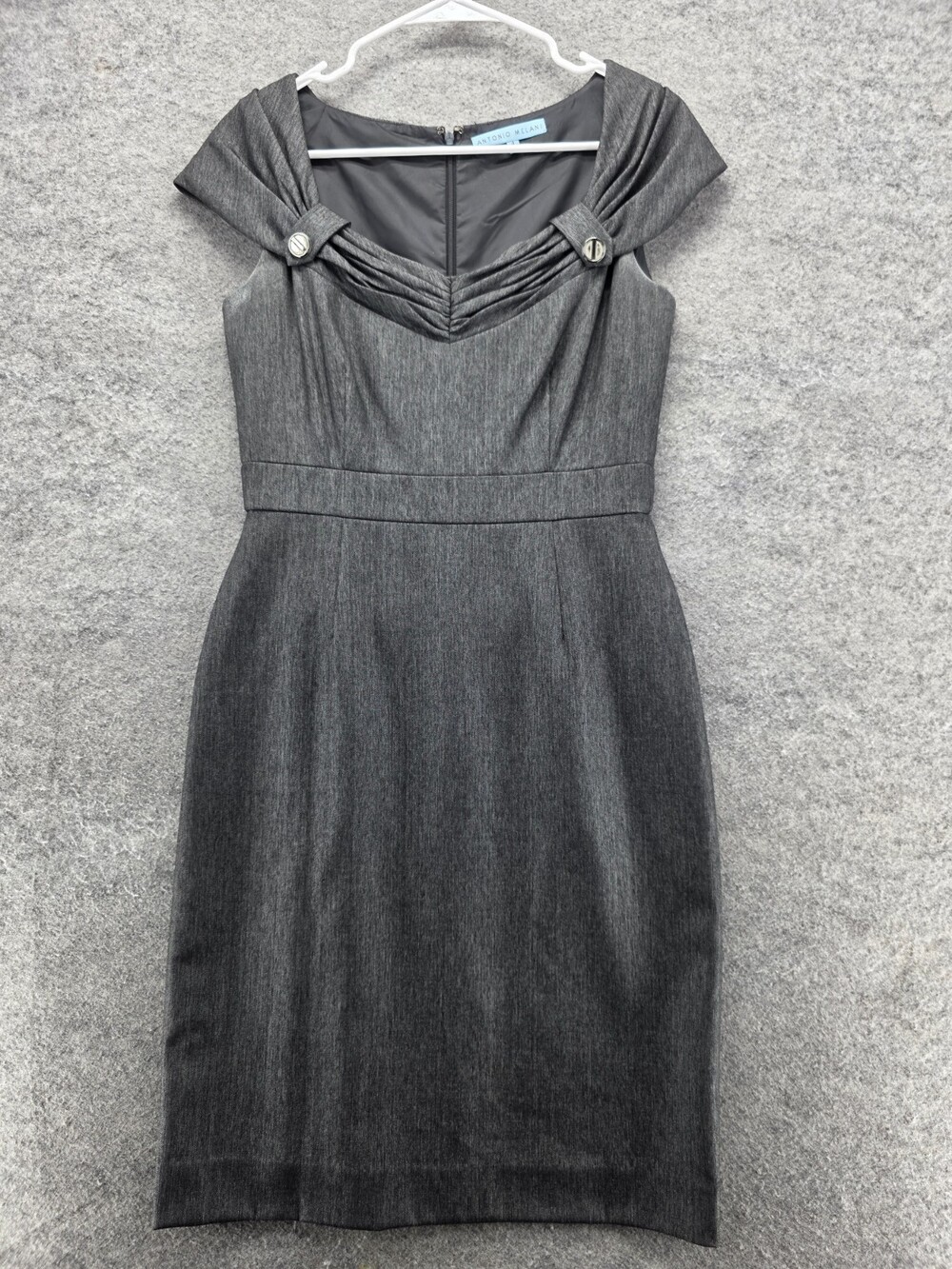 Antonio Melani Dress Womens 4 Sleeveless Gray Sheath